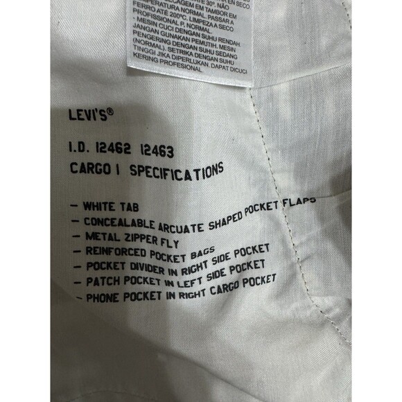Y2K Levi's Shorts Men 34 Brown Gray Plaid Cargo Pockets Baggy White Tab 12463 - Picture 5 of 8